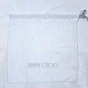 Jimmy Choo White Dust Cover Drawstring Pouch Bag